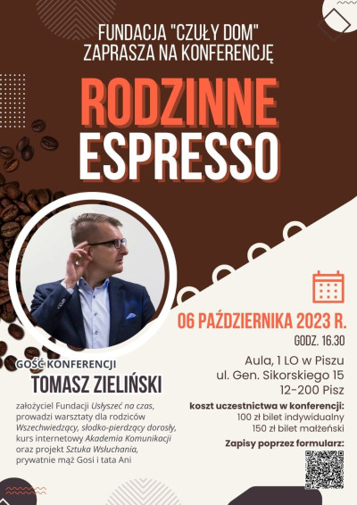 Konferencja „Rodzinne espresso” z Tomaszem Zielińskim.