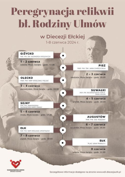 PROGRAM PEREGRYNACJI RELIKWII BŁ. RODZINY ULMÓW W PISZU W PARAFII ŚW. JANA CHRZCICIELA